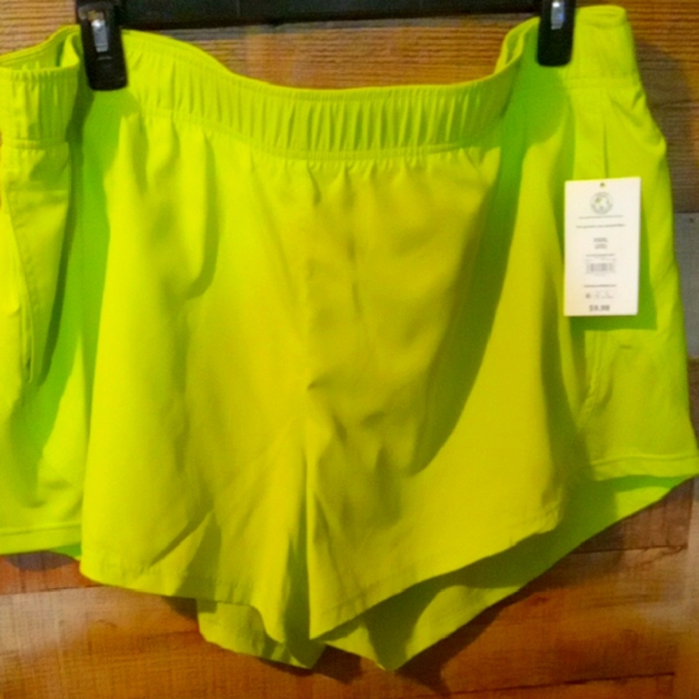 Athletic Works Neon Yellow Women's Athletic Shorts
